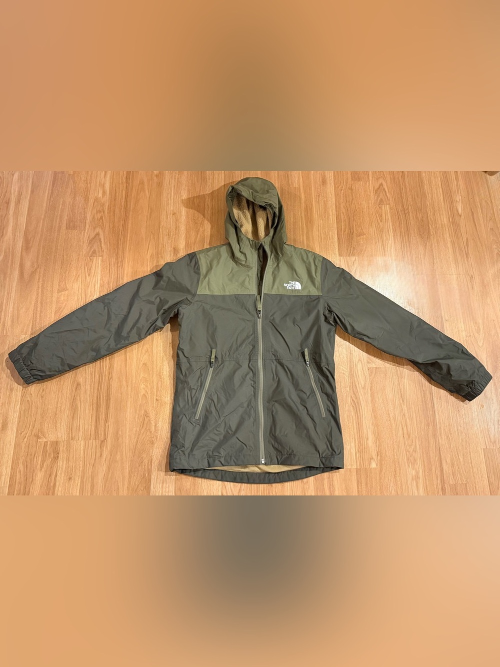 EUC Boy’s The North Face Warm Storm Rain Jacket - DryVent - Green - Size XL